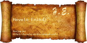 Hevele Enikő névjegykártya